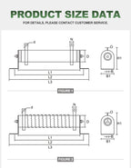 Rxhg Power Corrugated Tube Ceramic Load Wirewound Fixed Resistor 300W500W1000W1500W2000W Inverter Brake Resistor 1Pcs