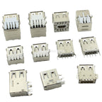 5PCS USB Interface Socket Type A Standard Port Female Male Solder Jacks Connector DIP Straight Vertical Bend Needle PCB Socket