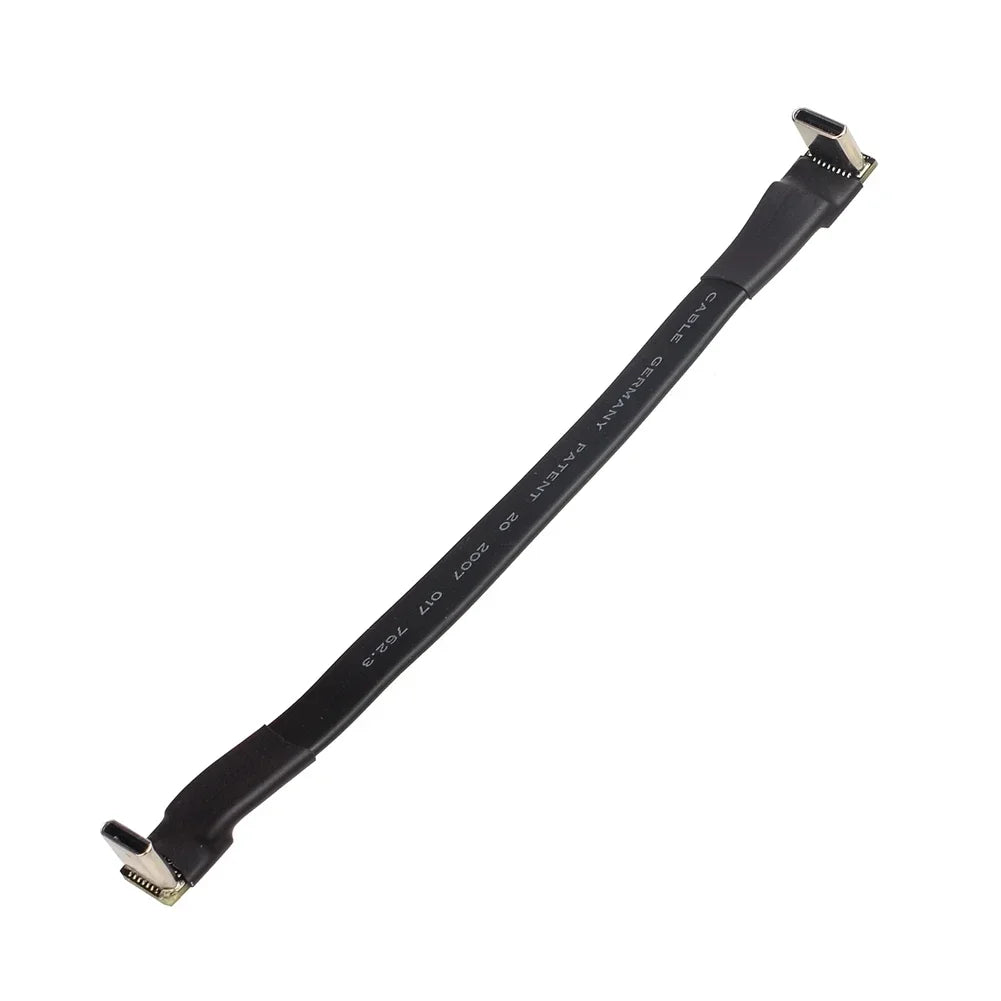USB 2.0 Type C Ribbon Flat Cable Shielded Extension FPC Cable USB 2.0 USB-C 90 Degree Up/Down Angled Connectors 5CM-3M For TV PC