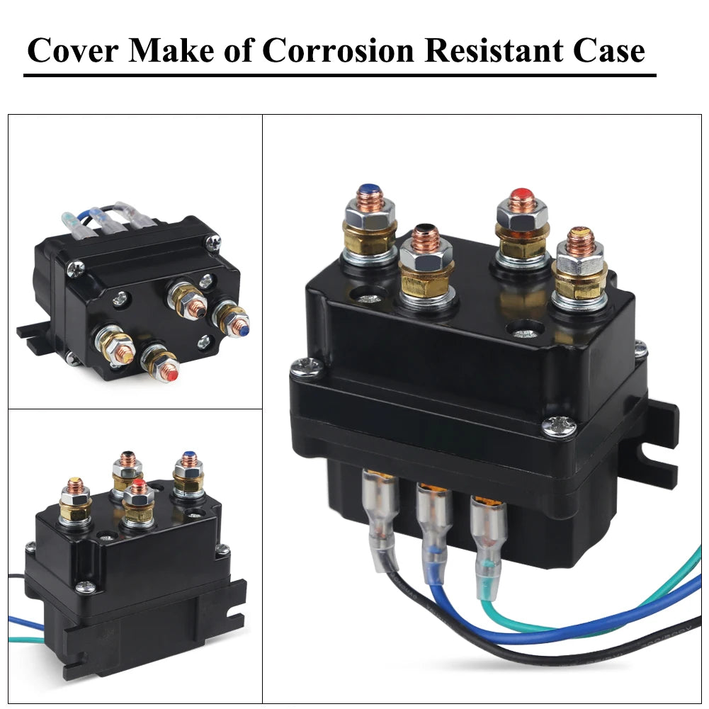 12V 24V universal winch electromagnetic relay contactor winch rocker switch thumb 250A combination kit For ATV/UTV 4WD Winches