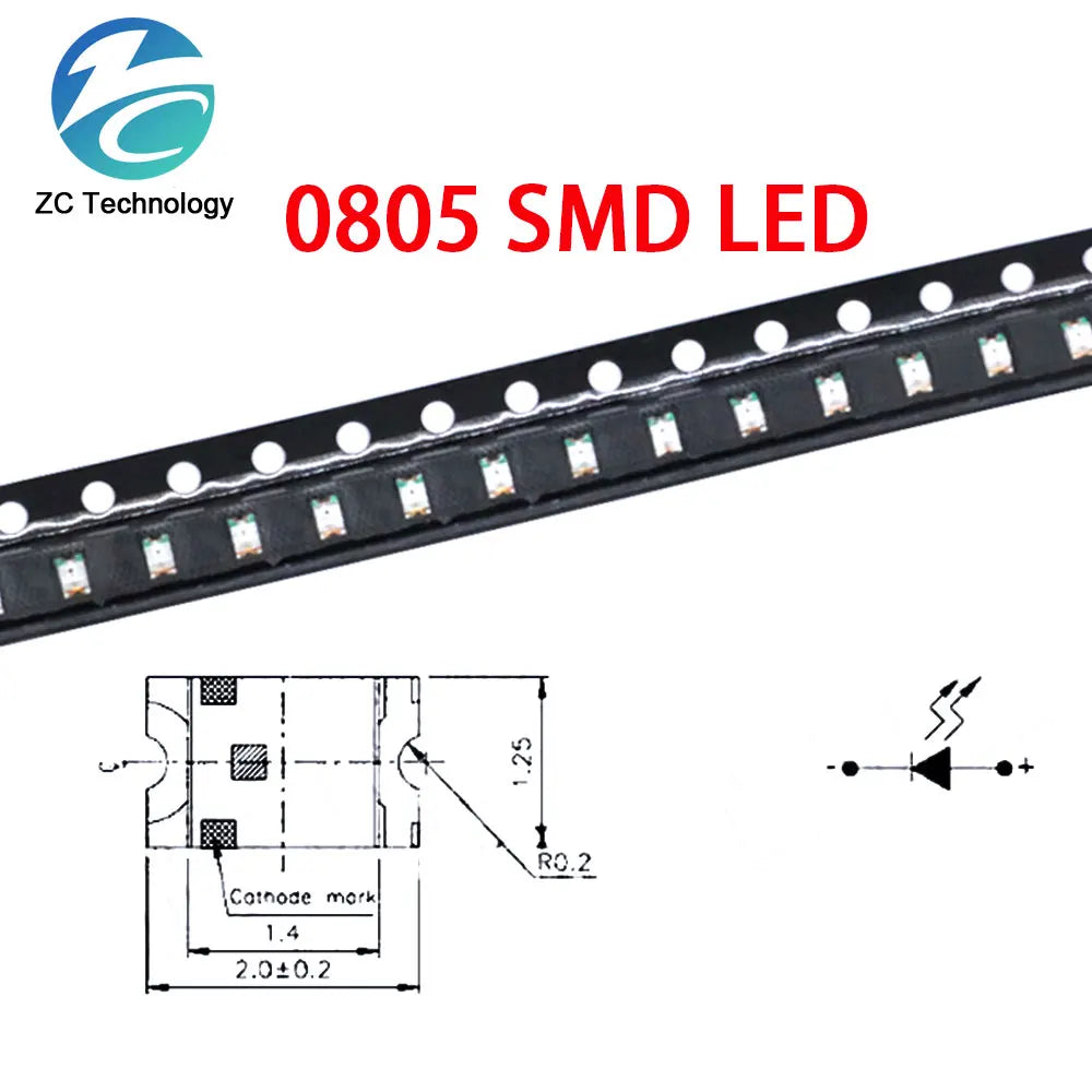 20/100PCS 5 Colors 0603 0805 1206 SMD LED Red Yellow Green White BlueLight Emitting Diode Clear LED Diode Light 100pcs/lot