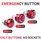 16mm 19mm 22mm metal emergency stop button switch stainless steel waterproof mushroom head Rotation reset Anti-slip thread