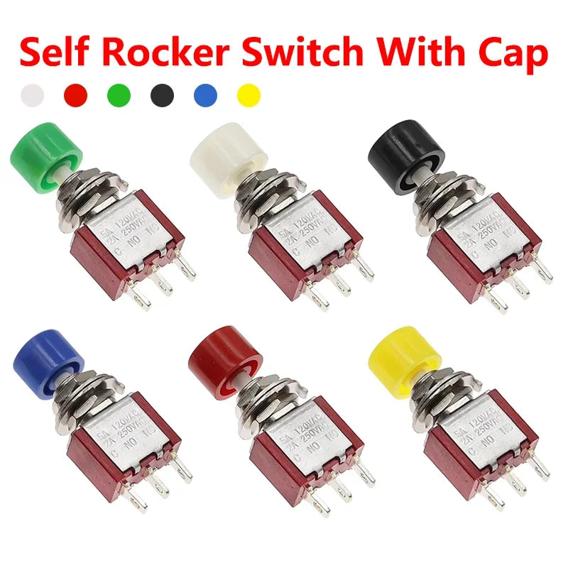 5/20/100PCS 6MM 3Pin C-NO-NC DS-612 Mini Momentary Automatic Return Push Button Switch ON-(ON) 2A250VAC/5A120VAC Toggle Switch