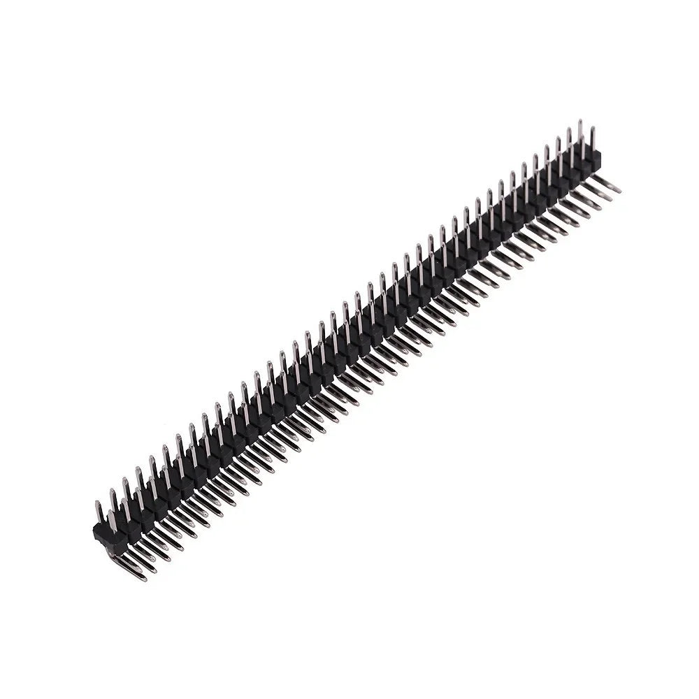 10Pcs 2.54mm 2*40Pin 90 degree Right Angle Double Row Male R/A 80 Pin Header Positive PCB Board Connector Pin Header