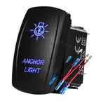 12V 24V Boat Trim Tabs Switch (ON)-OFF-(ON) Momentary Rocker Switch Waterproof Blue Light ON-OFF Toggle Switch With Harness