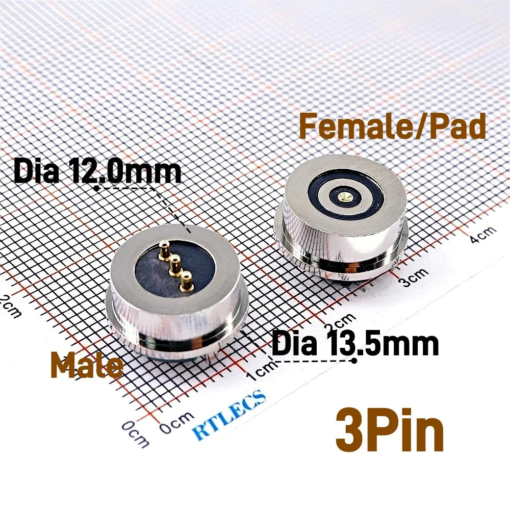 360º Magnetic Circular PogoPin Hassle Free Connector 2A Male Female Metal Spring Loaded 3 4 Pin DC Power Charger Wire JST SM