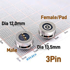 360º Magnetic Circular PogoPin Hassle Free Connector 2A Male Female Metal Spring Loaded 3 4 Pin DC Power Charger Wire JST SM