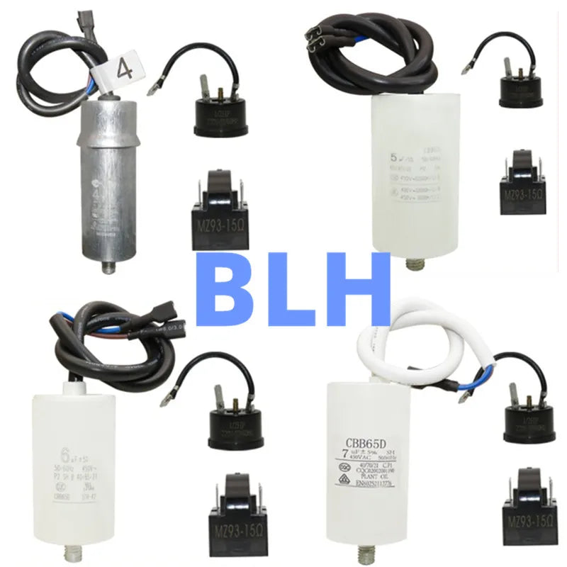 CBB65 refrigerator freezer compressor startup and operation capacitance 450V 450VAC 2UF 2.5UF 3UF 3.5UF 4UF 5UF 6UF 7UF 8UF 12UF
