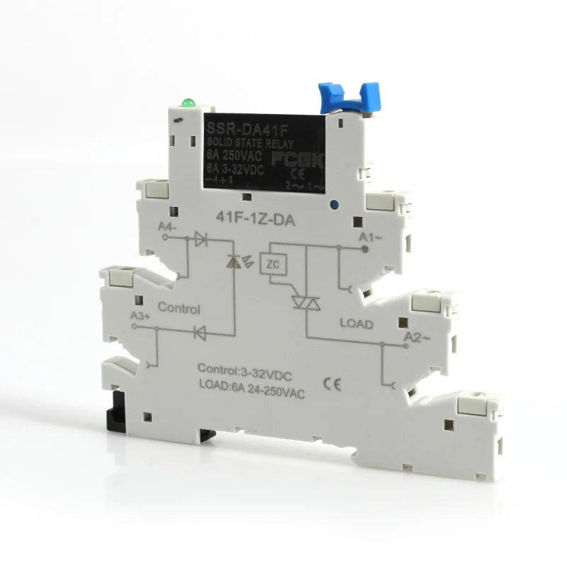 FCGK DC Control AC 6A Slim Interface Solid State Relay Module DIN SSR Slim Relay DC Control DC 41F-1Z-C2 SSR Relay DIN Rail