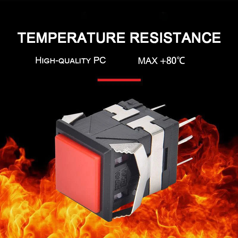 10PCS Momentary Latching KD2-21 22 23 24 Square Push Button Switch With LED Indicator 6PIN 8PIN 3A/250V 6A/125V ON-ON