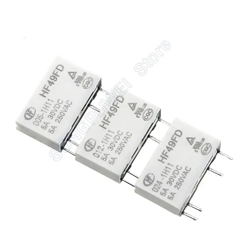 10PCS HF49FD Relays 5V 12V 24V DC HF49FD-005-1H11 HF49FD-012-1H11T HF49FD-024-1H12T F49FD-005 012 024 1H11 1H12 5A 100% Original
