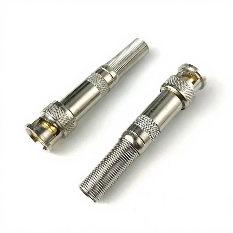 2/5/10pcs BNC Male Connector Solder Jack Copper Pin Coaxial Twist-on Adapter for CCTV Camera Surveillance Kit System D6