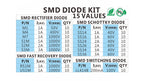 SMD Fast Recovery Schottky Barrier Switching Rectifier Diode M1 M4 M7 S1M S2M S3M RS1M US1M SS14 SS16 SS24 SS26 SS34 SS36 LL4148