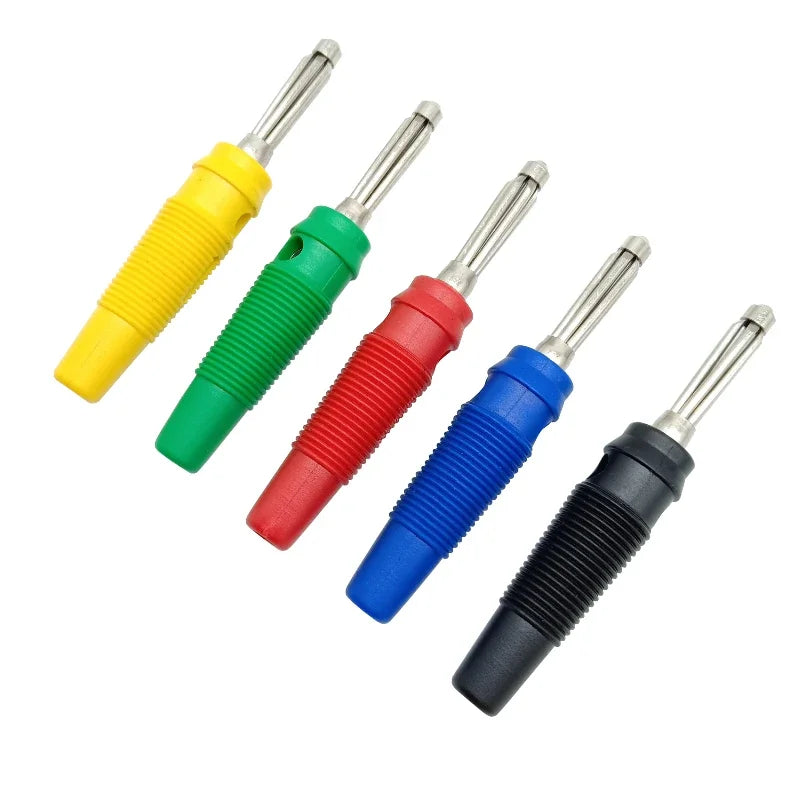 10PCS 4mm 32A Solderless Side Stackable Banana Plug High Current Insulated Shrouded Connector