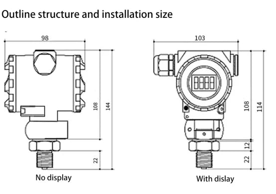 -100-100Kpa Differential Pressure Transmitter 4-20mA with Hart Pressure Level Sensor