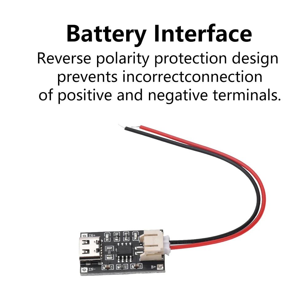 2PCS TP4056 3.7V Lithium Battery Charging Module 1A USB Type-C Port PH2.0 Terminal Overcurrent Protection Board
