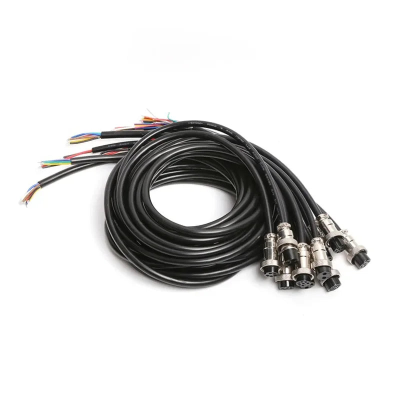 GX16 2 3 4 5 6 7 8 9 10 Pin Aviation Plug Socket with Wire M16 4-7A Connector Cable Customized Male Female Extension Line 1-5M
