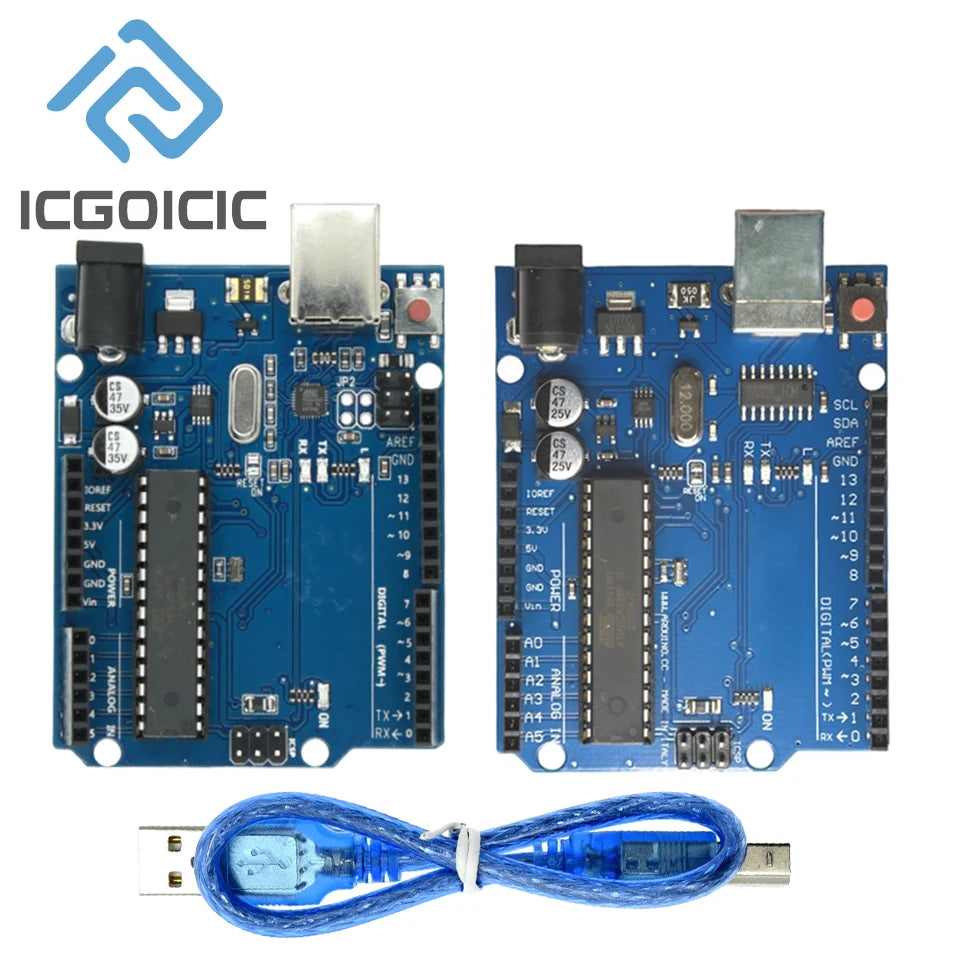 For Arduino UNO R3 Dev Board with USB Cable, ATmega328P ATmega16U2 Microcontroller Module