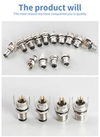 5/10 PCS M8 Male/Female Curved Straight Jack Socket 3 4 5 6 8 Pin Solder IP67/68 Waterproof PCB Panel Connector