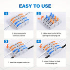 Lever Wire Connectors, 10pcs/60pcs Inline Wire Connectors Kit for Quick Connect, Push in Compact Splicing Electrical Connectors
