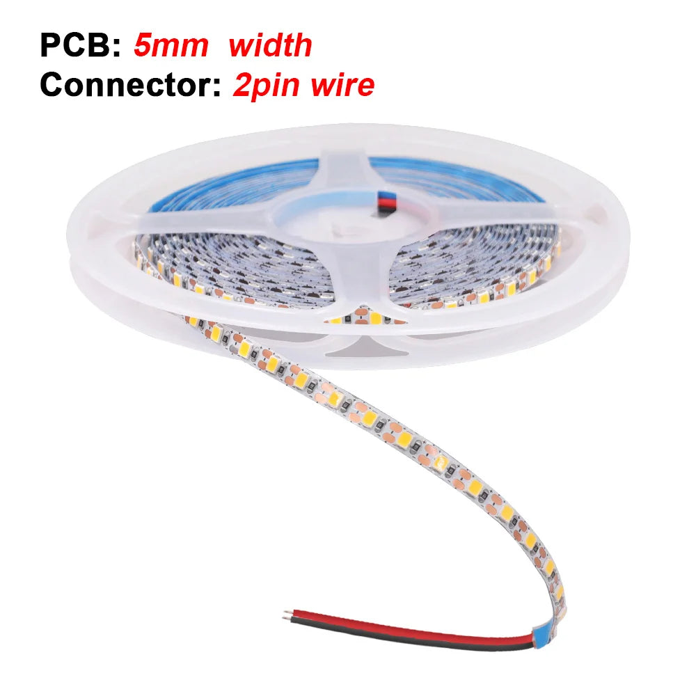 5V 2835 LED Strip Light Ultra Thin 3mm 5mm PCB 1 LED Cut 2835 120LEDs/m 8mm Flexible Tape IP21 Not Waterproof Warm Natural White