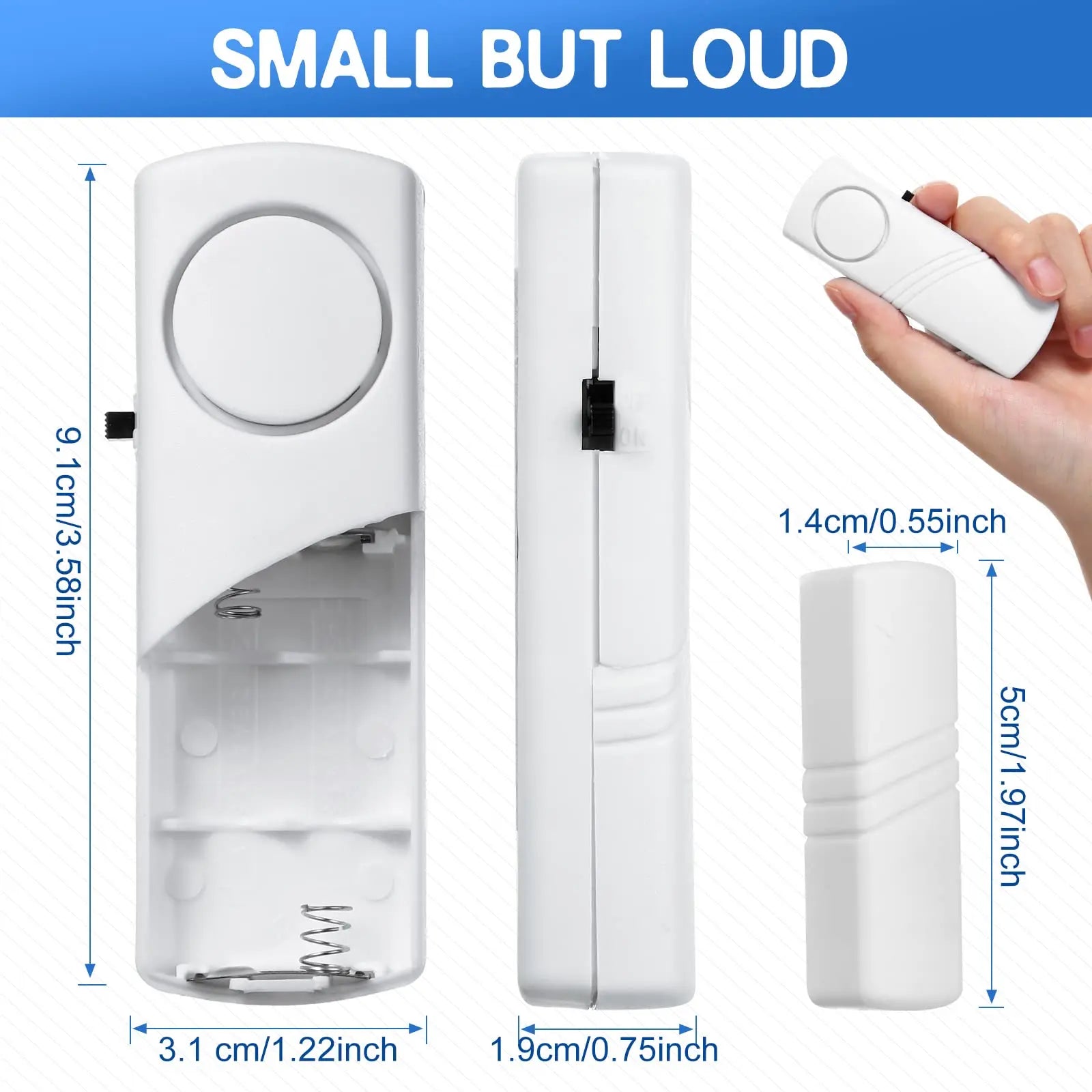 5pcs/10pcs Wireless Door Window Sensor Alarm 95db Anti-theft 433mhz Door Contact Detector Magnetic for Home Security Protection