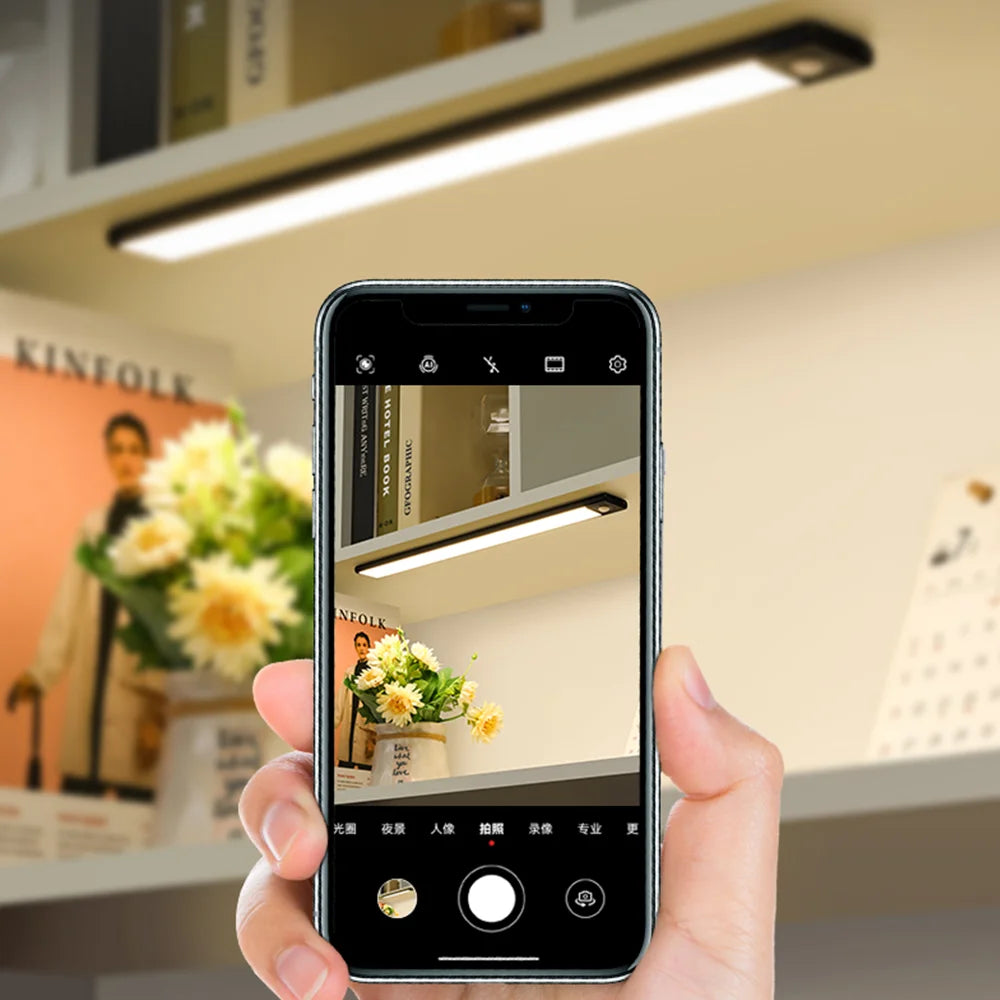 LED Bar Light Motion Sensor USB Rechargeable Led Night Light for Kitchen Wardrobe Cabinet Lighting 30cm/40cm/50cm Cabinet Light