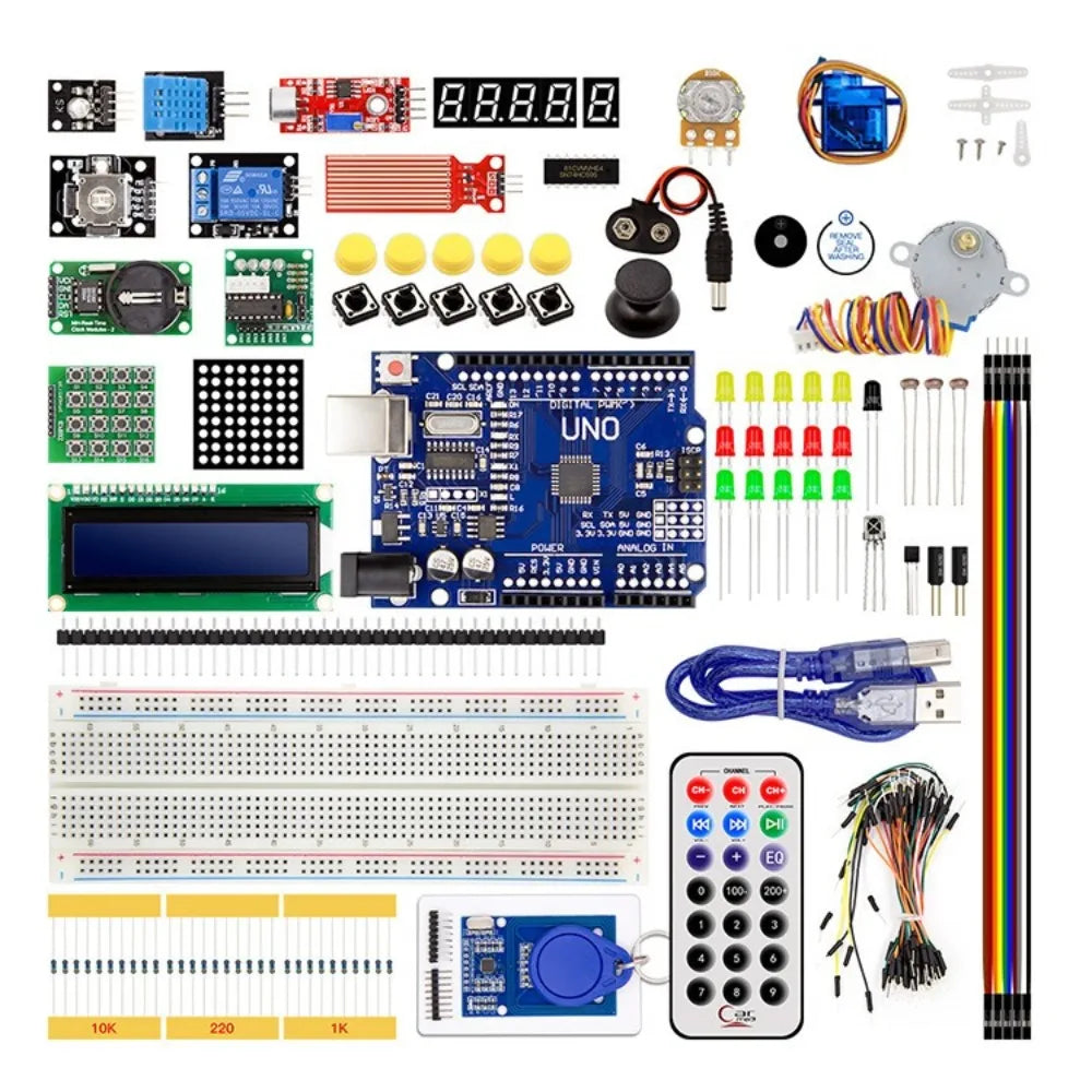 Arduino Starter Kit UNO R3 with Stepper Driver RFID Reader RC522 For Smart Home Control Automatic System DIY Project