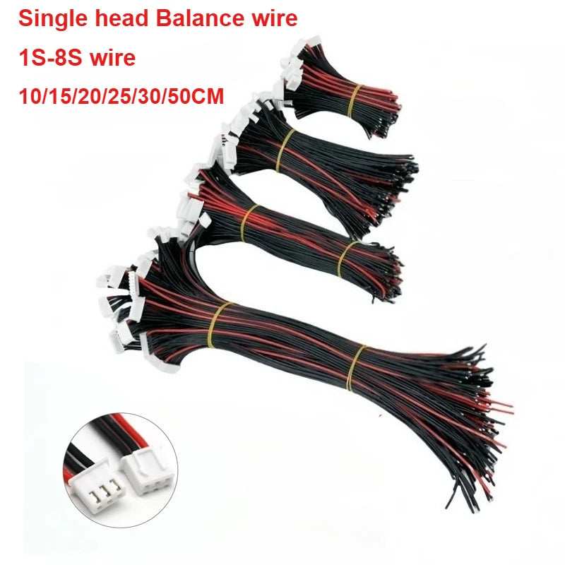 10pcs Lipo Battery Balance Charger Single Head Silicon 22AWG Cable 1S-8S  IMAX B6 Connector Plug 10-50cm Wire