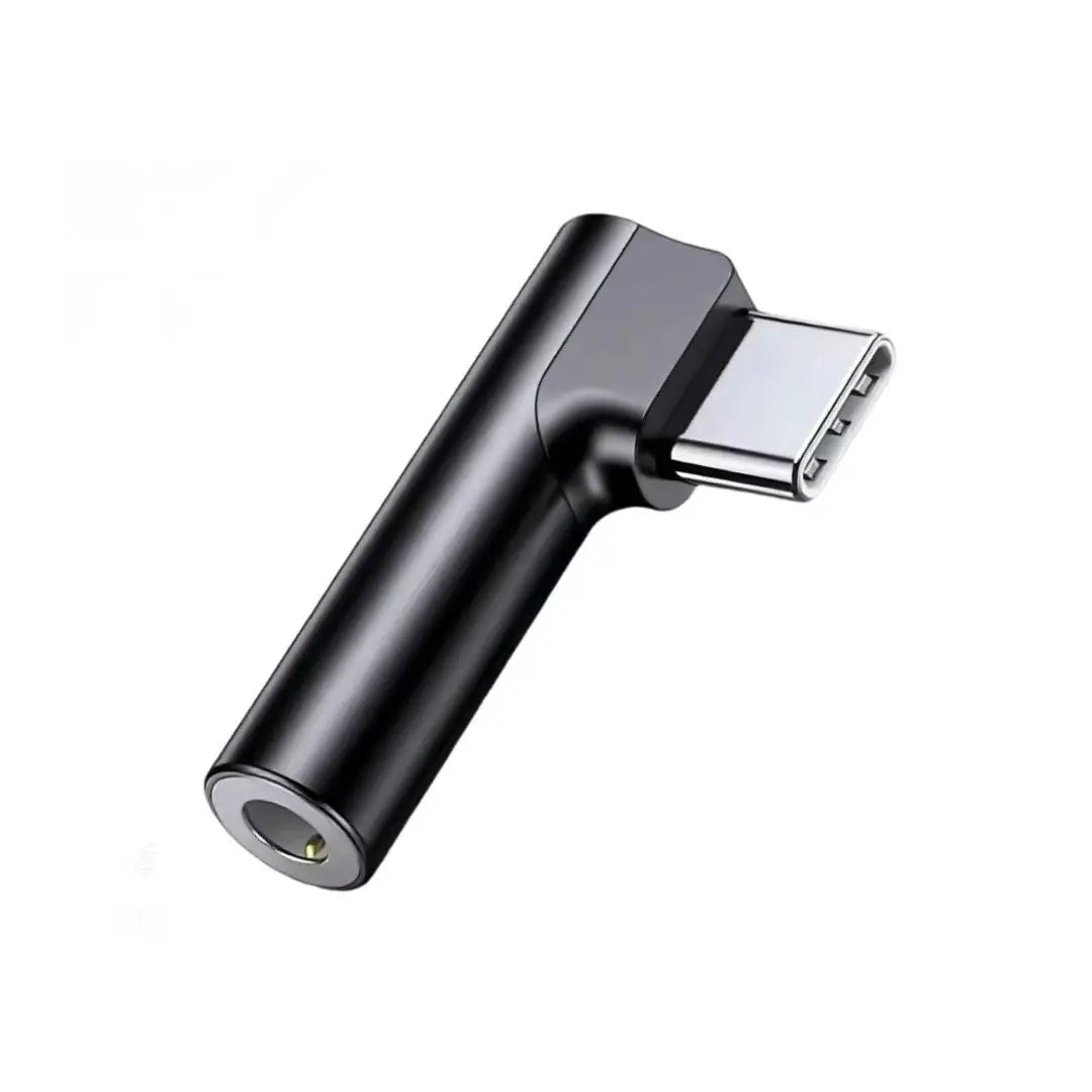 90 Degree Right Angle USB C to 3.5mm Audio Jack Adapter, Type-C Male to 3.5mm Female Headphone Aux Converter
