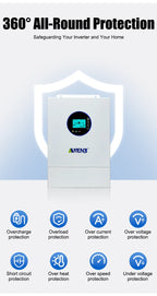 ANENJI Split Phase 12KW 48V Hybrid Solar Inverter Parallel Inverter Pure Sine 120V 220V On Grid MPPT 200A Solar Charger PV 500V