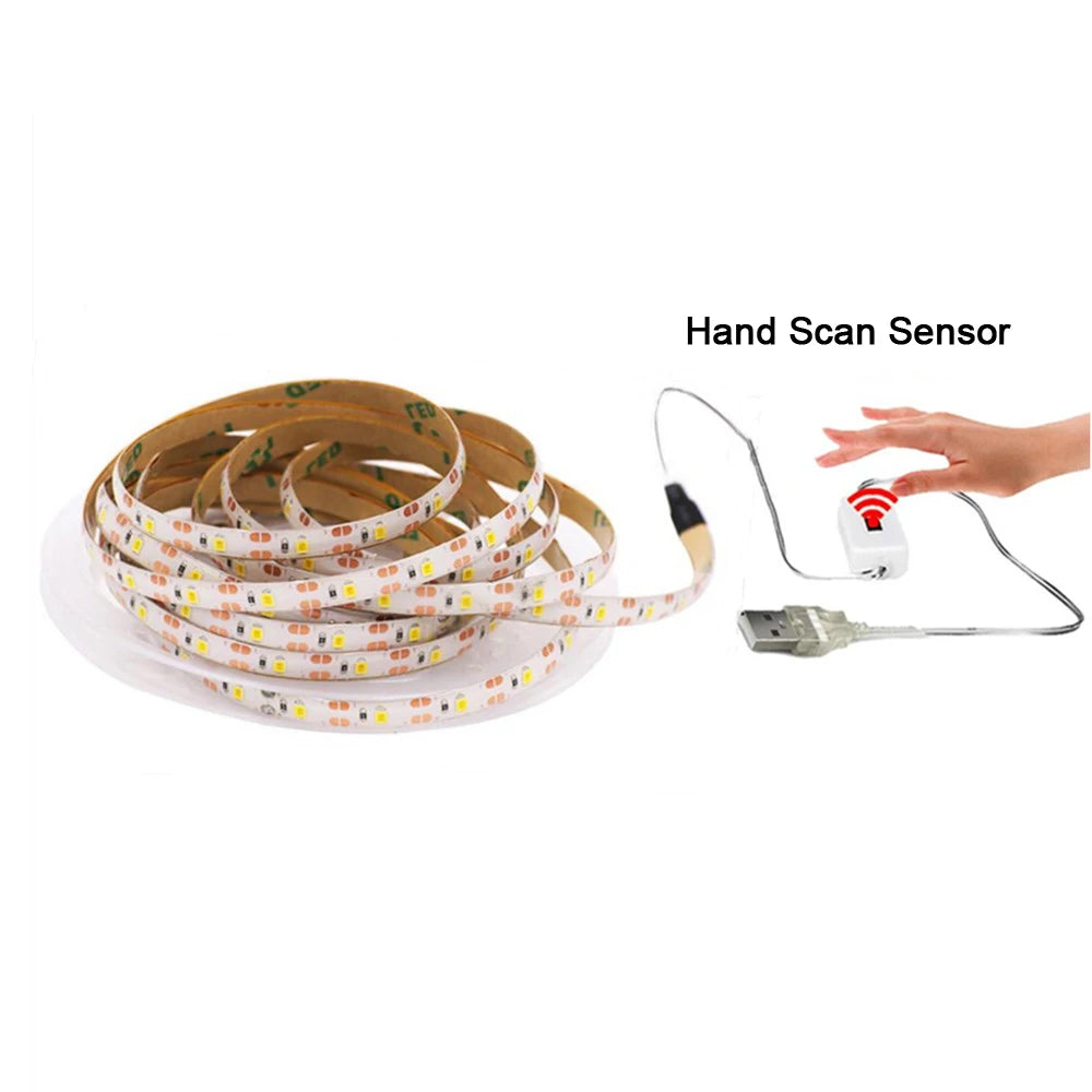5V USB LED Strip Light Battery Power SMD 2835 3528 60LED 1m 2m 5m White Warm Red Blue Green Ribbon Cabinet Lights Night DC5V