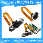 Raspberry Pi 5 Camera 5MP 1080P Optional Night Vision Wide Angle IR-CUT FF AF Cameras for RPI 5 Pi5 Zero