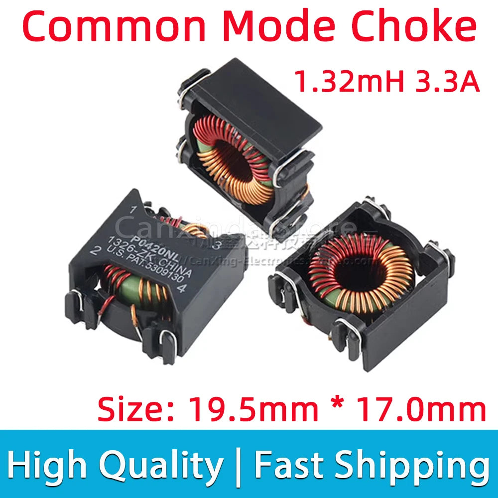 2pcs P0420NLT SMT Common Mode Choke Coil Inductor Filter Inductance 1.32MH 3.3A Switching Power Supply DC Converter