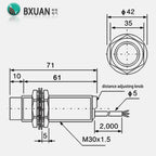 Capacitive Proximity Switch Sensor Non-Contact Liquid Level Sensor CR30 Series Detection Non-Metallic Liquid Level Sensor