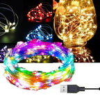 USB Copper Wire Lights Fairy Garland Lights LED String Lights Outdoor Waterproof String For Christmas Wedding Party Decorations