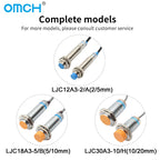 OMCH Capacitive Proximity Sensor LJC 12 18 30MM Detection Distance 2/5/10/20MM PNP NPN NO NC Cylindrical Proximity Sensor Switch