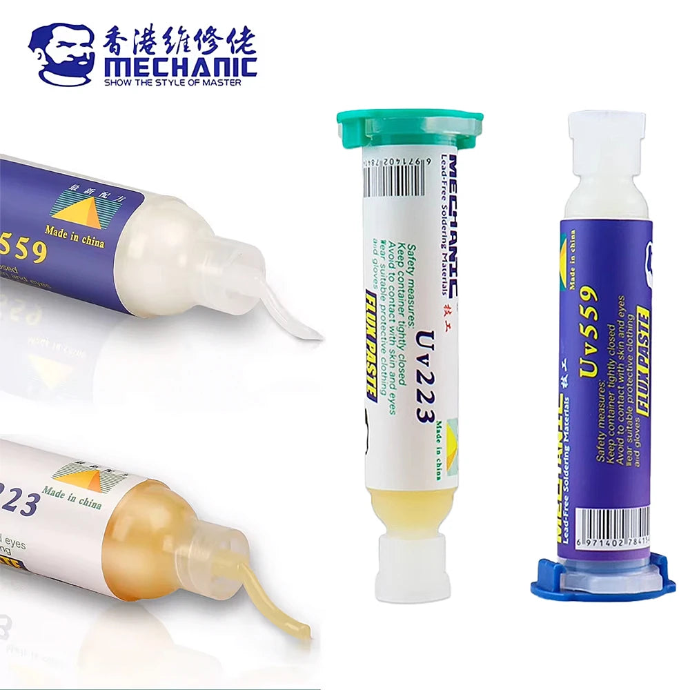 MECHANIC UV223/UV559 Lead-Free Solder Paste Flux NO-Clean Soldering Grease for BGA PCB SMD Welding Fluxes phone Repair Tools