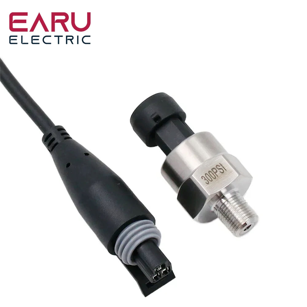 DC 5V 1/8NPT Pressure Transducer Transmitter Sensor Stainless Steel Oil Air Water 30/100/150/200/300/500 PSI