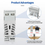 LCTC Solid State Relay DIN Rail Slim SSR 10/15/25/40A 0-10V 0-5V 4-20mA Voltage Regulator Relay With Heat Sink DC-AC DC-DC AC-AC