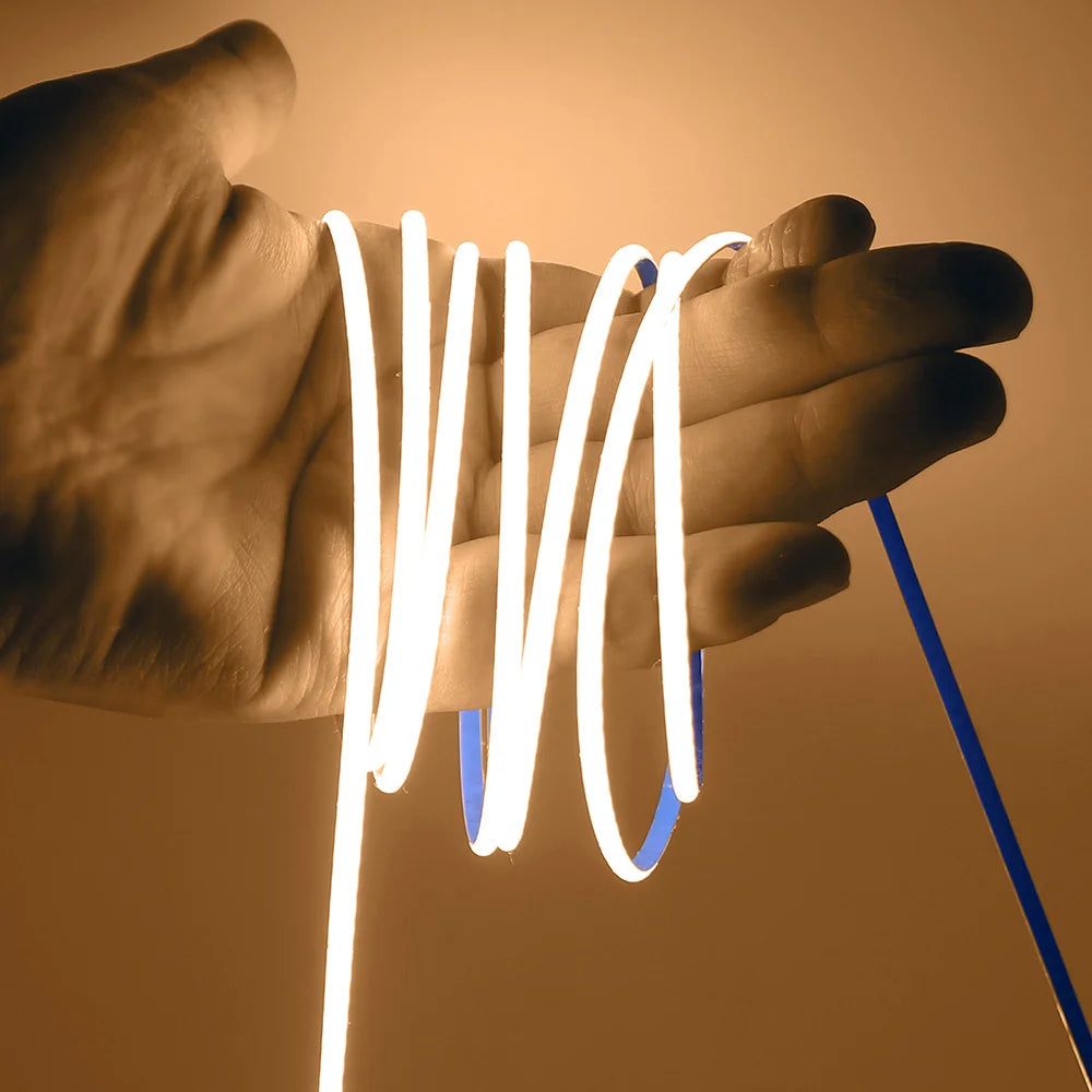 3mm 5mm PCB COB LED Strip Light 5V 12V 24V 320LED 8mm CRI90 Super Bright Flexible LED Tape For Cabinet Home Liner Lighting