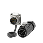 EW-LP24 Solderless Power Aviation Connector Waterproof Adapter Screw Lock Charger M24 2 3 4 5 Pin Male Plug Female Socket IP68