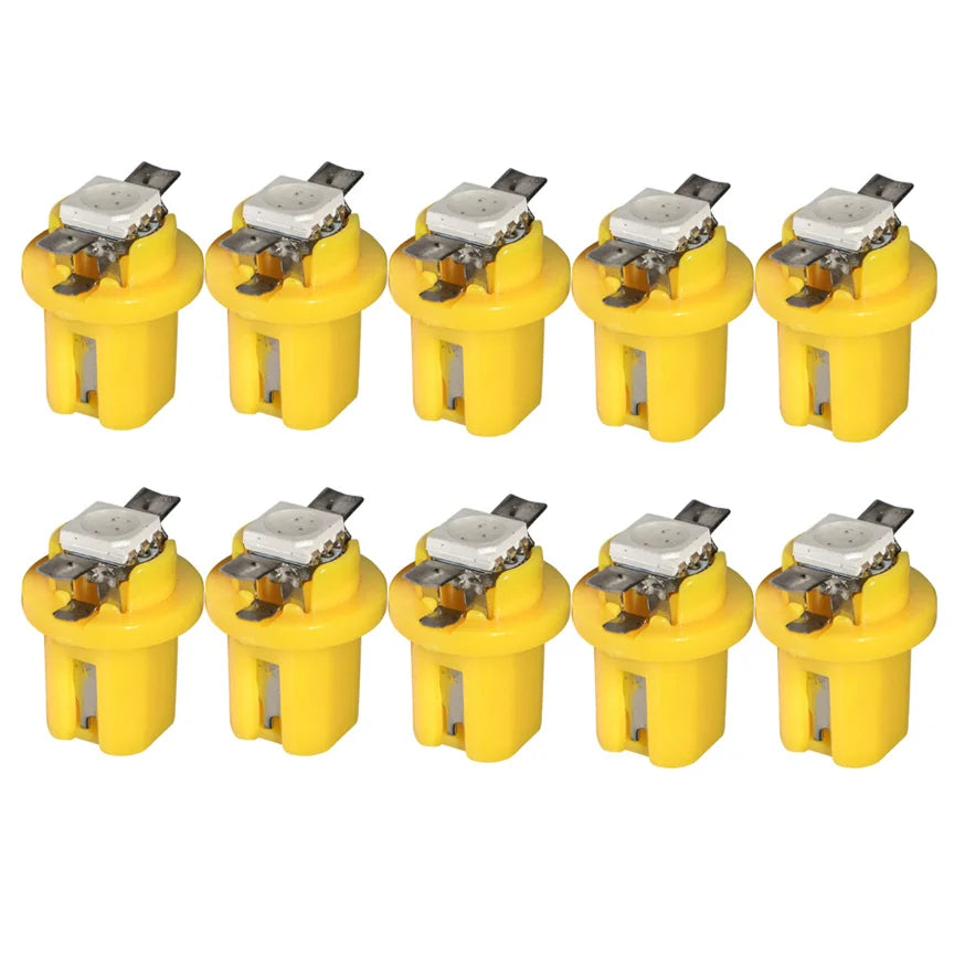 10pcs T5 B8.5d LED Car Interior Lights Instrument Panels Bulbs Low Power 5050 SMD Automobile Dashboard Switch Lamp 12V Luces