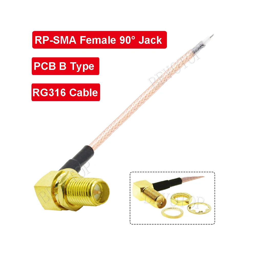 10PCS Single End SMA Female to PCB Soldering Pigtail RG316 Cable WIFI Wireless Router GPS GPRS Low Loss Jackplug Wire Connector