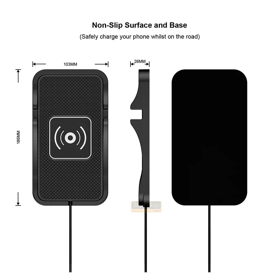 15W Fast Car Wireless Charger Anti-skid Silicone Charging Pad For Samsung HUAWEI iPhone Charging Mat for Smartphone Car Styling