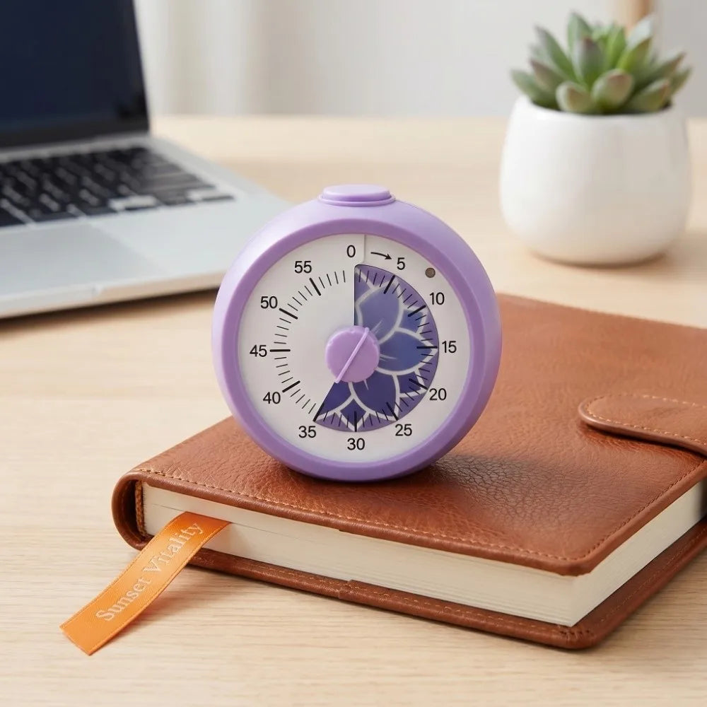 60 Minute Visual Timer Self Discipline Silent Operation Countdown Alarm Clock Square / Round Design Visualization