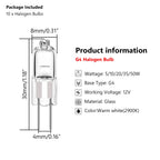 G4 12V 5W 10W 20W 35W 50W Globe Lot JC Bi-Pin LED Warm White Replace LED Capsule Lamp Halogen Bulbs Light 10pcs Halogen Bulb