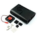for Raspberry Pi 4B ABS injection molded case with a black and white heat dissipation fan