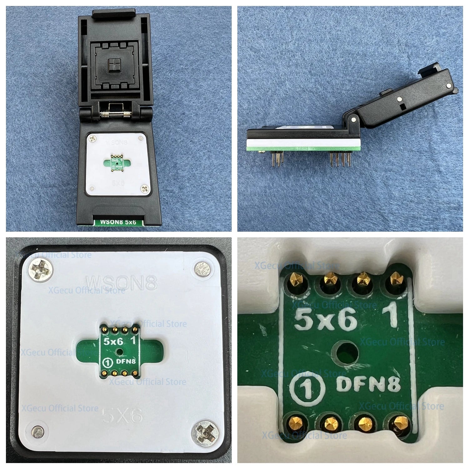 XGecu QFN8 WSON8 DFN8 5X6 or 6X8 IC Socket universal adapter for SPI NAND NOR Flash MLF8  MLP8 SON8 with High-end Spring Probe
