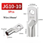 5Pcs JG Series Tinned Copper Cable Lug 14-2AWG 6/10/16/25mm2 Battery Cable Terminal Tinned Copper M6/M8/M10/M12